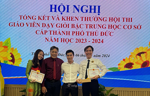 Giáo viên trường Ngô Thời Nhiệm được tuyên dương tại Hội nghị Tổng kết và khen thưởng Hội thi giáo viên dạy giỏi bậc THCS cấp thành phố Thủ Đức năm học 2023 – 2024