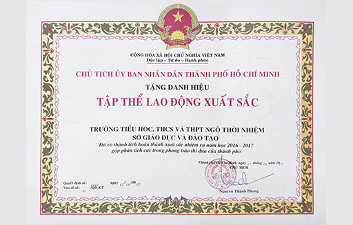 Danh hiệu Tập thể Lao động xuất sắc năm học 2016 - 2017