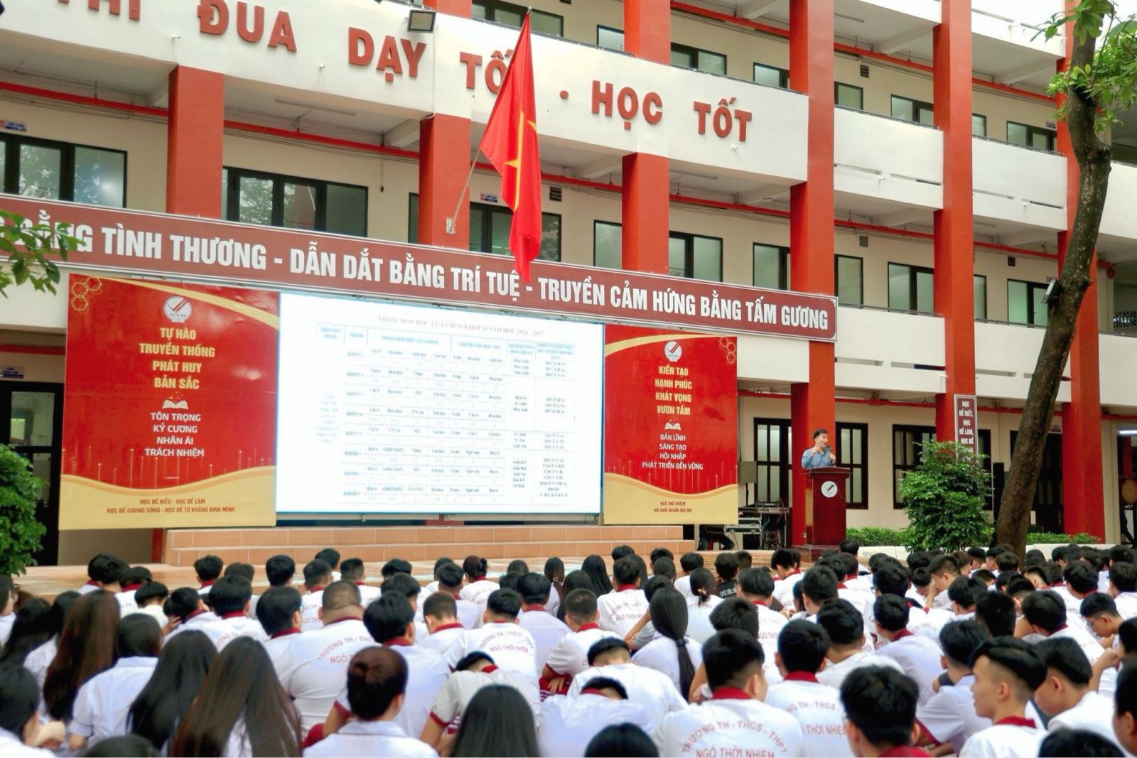 Toàn cảnh buổi định hướng tổ hợp môn học dành cho các bạn học sinh khối 10 Trường Ngô Thời Nhiệm